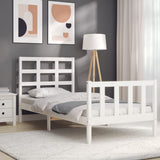 Bed Frame without Mattress White 90x200 cm Solid Wood Pine 3192087