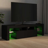 TV Cabinet with LED Lights Black 140x36.5x40 cm 804365