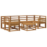 Outdoor Sofa Set 7 pcs Natural Solid Acacia Wood 3385035