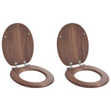 Soft-Close Toilet Seat 2 pcs Brown 44 x 38 cm MDF board 3414531