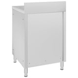 Commercial Kitchen Cabinet with Drainboard Stainless Steel 147228