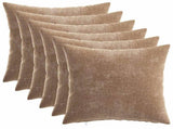 Throw Pillow 6 pcs HEERLEN Brown 45 x 45 cm Chenille Fabric 926600