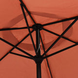 Garden Parasol with LED Lights and Steel Pole 300 cm Terracotta 313757