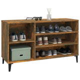 Shoe Cabinet Smoked Oak Engineered Wood, Metal Medium 819753
