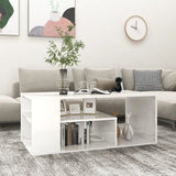 Coffee Table High Gloss White 100x50x40 cm Engineered Wood 806927