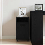 Wheeled Side Cabinet Black Oak 33 x 38 x 60 cm Engineered Wood 862632