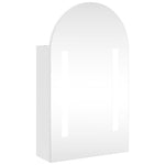 ZNTS Bathroom Mirror Cabinet with LED Light Arched White 42x13x70 cm 357973