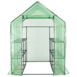 ZNTS Walk-in Greenhouse with 12 Shelves Steel 143x214x196 cm 46913