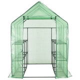 ZNTS Walk-in Greenhouse with 12 Shelves Steel 143x214x196 cm 46913