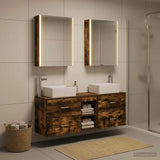 Bathroom Furniture Set 5 pcs Smoked Oak 3406851