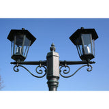 Garden Light Post 2-arms 215 cm Dark Green/Black Aluminium 40247