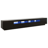 TV Cabinet with LED Lights Black 260x35x40 cm 3081916