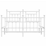 Bed Frame White Steel Double Bed Frame Rectangular 353604