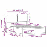 Bed Frame with Upholstered Headboard Dark Grey 135 x 190 cm 3398135