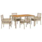 Garden Dining Set 5 pcs Beige Poly rattan 3334919