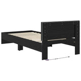 Bed Frame with Headboard Black Oak 90 x 200 cm Engineered Wood 885798
