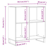 Record Cabinet Smoked Oak 84.5x38x89 cm Engineered Wood 831785
