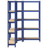 3 Piece 5-Layer Shelves Set Blue Steel&Engineered Wood 3307620