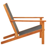 Garden Chair Black and Natural Wood Solid eucalyptus wood, Textilene 48699