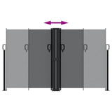 Retractable Side Awning Black 140x600 cm 4004609