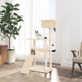 Cat Tree with Sisal Scratching Posts Cream 131 cm 171603