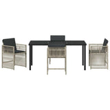 Garden Dining Set 5 pcs Light Grey Powder-Coated Steel 3380666