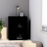 2-Tier Book Cabinet Black 60x30x76.5 cm Engineered Wood 800964