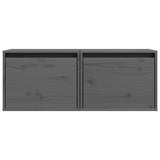 Wall Cabinets 2 pcs Grey 45x30x35 cm Solid Pinewood 813440