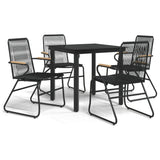 5 Piece Garden Dining Set Black PVC Rattan 3099210