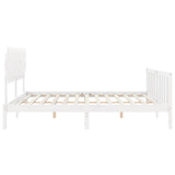 Bed Frame without Mattress White Double Solid Wood Pine 3193442
