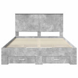 Bed Frame Concrete Grey 150 x 200 cm Engineered Wood 3409636