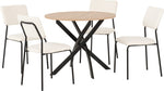 ZNTS Sheldon Round Wooden Top Dining Set 400-401-279