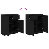 Sideboard with Drawer Black Oak 71x35x84 cm Engineered Wood 861590