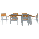 Garden Dining Set 7 pcs Grey and brown 180 x 90 x 75 cm 3284356