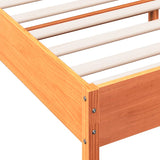 Bed Frame without Mattress Wax Brown 150x200 cm King Size Solid Wood Pine 842645