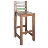 ZNTS Bar Stools 2 pcs Solid Reclaimed Wood 245800