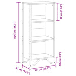 ZNTS Bookcase Black 50x31x106 cm Engineered Wood 848604