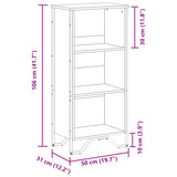 Bookcase Sonoma Oak 50x31x106 cm Engineered Wood 848605