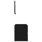 Bathroom Furniture Set with Drawer Wall-mounted 2 pcs Black Oak 875434