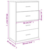 Sideboard Black 60x31x84 cm Engineered Wood 840500