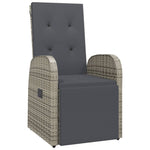 ZNTS 7 Piece Garden Dining Set with Cushions Grey Poly Rattan 3277613