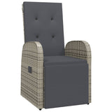ZNTS 7 Piece Garden Dining Set with Cushions Grey Poly Rattan 3277613