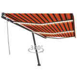 Manual Retractable Awning with LED 600x300 cm Orange and Brown 3069805