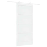 Sliding Door White 93 x 202 cm Solid Pine Wood 3333403