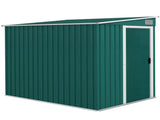 7 x 5ft Galvanised Metal Shed, with Sliding Door - Green T3398P314177