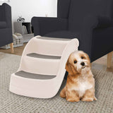 152233 Folding 3-Step Dog Stairs Cream 50x38x38 cm Plastic