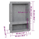 Shower Niche with 2 Compartments Matt Grey 41x51x10 cm 151395