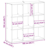 Bookcase Black Oak 102 x 32 x 102 cm 8009602