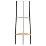 336388 3-Tier Corner Shelf Light Brown and Black 45,5x31,5x120 cm