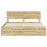 Bed Frame with Drawer Sonoma Oak 180 x 200 cm Engineer Wood 3410681